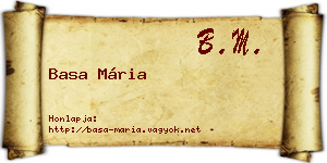Basa Mária névjegykártya